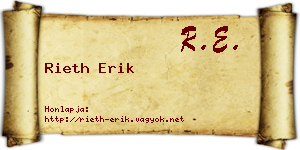 Rieth Erik névjegykártya